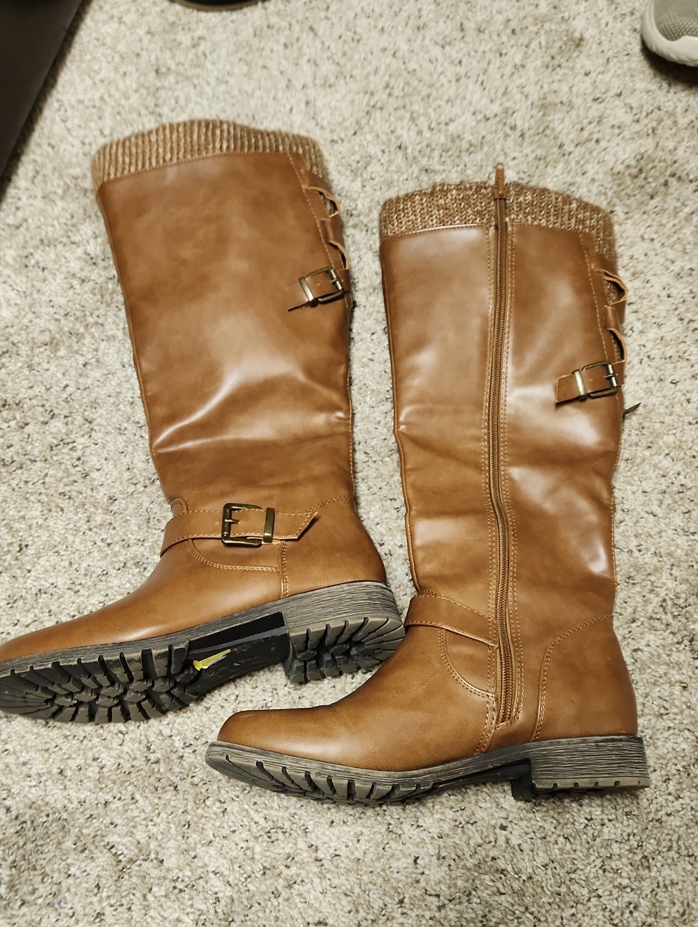 Women's Tall Riding Boots in Cognac Brown